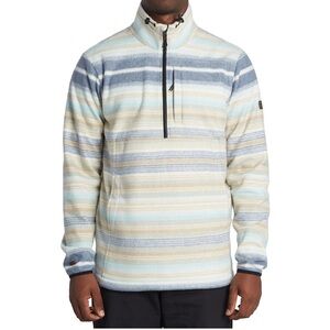 Billabong Men’s Boundary Mock Neck Polor Half Zip Fleece‎ Sweatshirt Sz L Stone